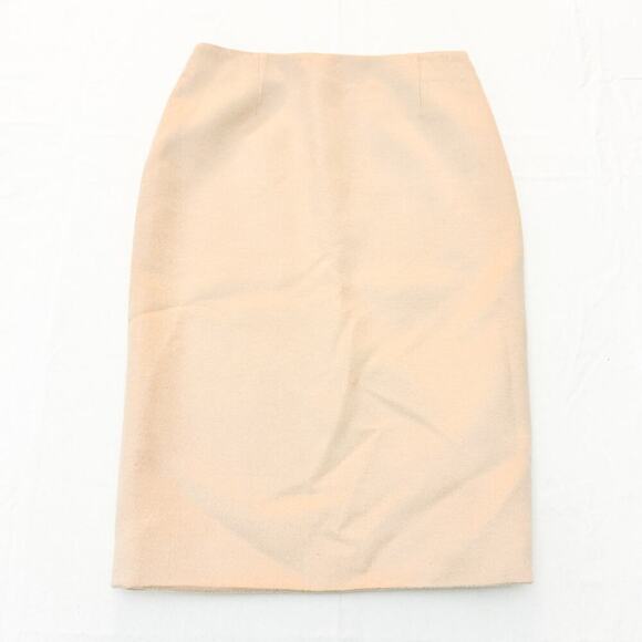 Style Paris Susan Sutherland Cream Beige Wool Angora Pencil Skirt Size L - Picture 1 of 6
